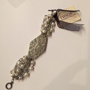 COPY - Twig's pearl and crystal bracelet